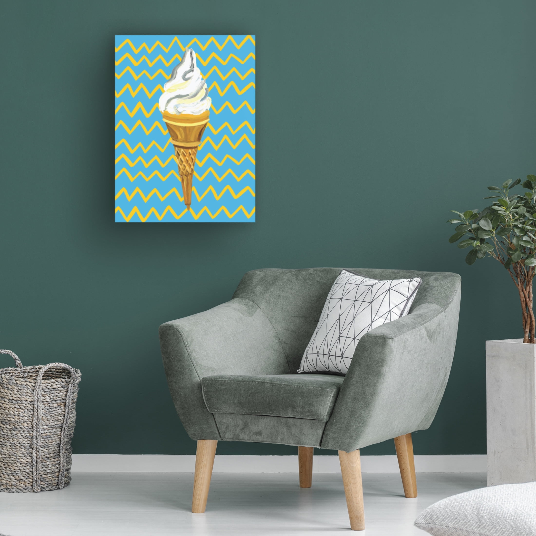 Trademark Fine Art Alice Straker Ice Cream Blue Canvas Wall Art