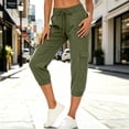 thumbnail image 2 of JYnXIANTI Capri Pantalon pour Femmes à Cordon, Taille Mi-Haute, Bas Resserré, Capris Cargo, Plein Air, Randonnée, Sport, Voyage, Pantalon, 2 of 6