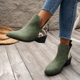 thumbnail image 2 of NECHOLOGY Botas Mujer Adulto Femenino Zapatos Botines mujer Otoño nuevas botas grandes europeas y con tacones gruesos puntiagudos botas estampadas (Green, 8), 2 of 7