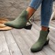 thumbnail image 2 of NECHOLOGY Botas Mujer Adulto Femenino Zapatos Botines mujer Otoño nuevas botas grandes europeas y con tacones gruesos puntiagudos botas estampadas (Green, 6.5), 2 of 7