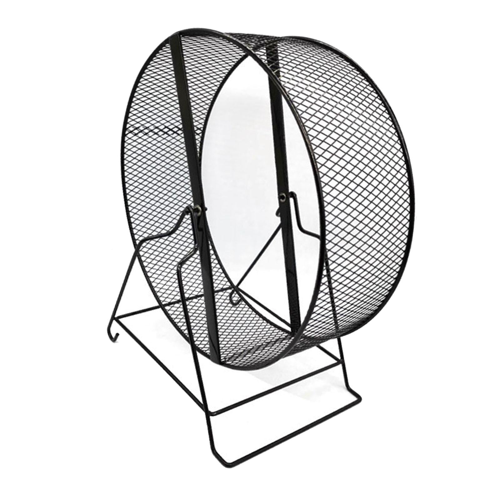 Iron Hamster Running Exercise Wheel with Bracket Guinea Pig Jogging Wheel for Hedgehogs, Rats, Squirrel Silent 32x19x36.5cm