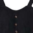 thumbnail image 4 of Women's Cropped Cotton Tank Tops with Chest Pad Casual Crewneck Button Camisole Fashion Comfy Sleeveless Shirts New Plus Size Summer Tops Black L, 4 of 5