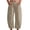 Beige, variant on kaondbfi Women's Print Cropped Pants High Waist Button Fly Casual Loose () Fabric Baggy Trousers with Pockets for Summer