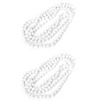 thumbnail image 1 of 2X Collar Con Cuentas Artificiales Blancas Perlas Imitativas Collar de Cadena para Mujeres, 1 of 5