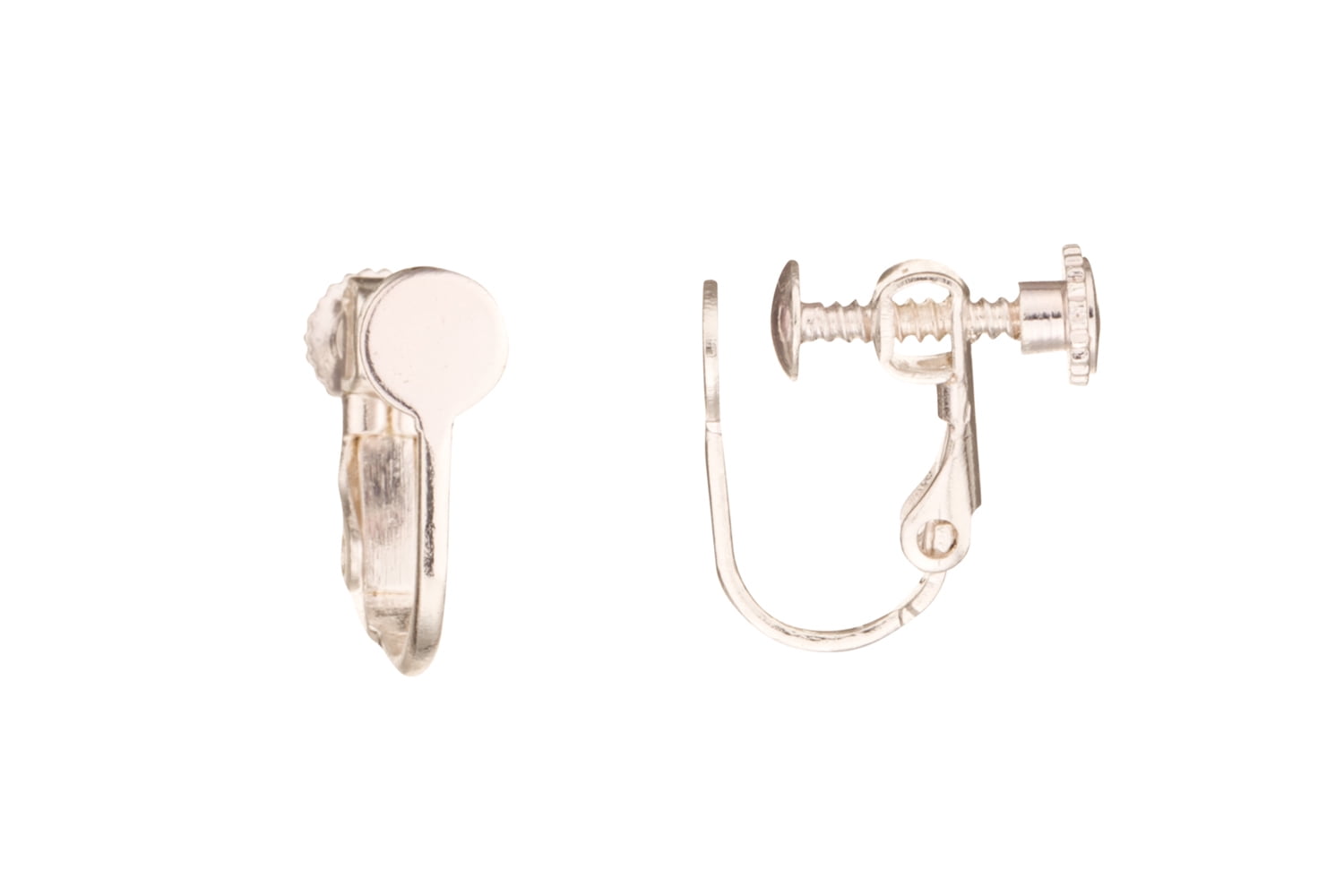 12x Ear Wire Screw Back Clip-on NON PIERCED Earrings Hoop Finding DIY Silver 