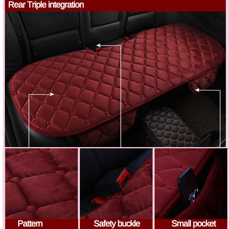 1× Thicken Velvet Car Front Seat Cushion Nonslip Car Interior Seat Cover Pad Mat 