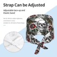 thumbnail image 4 of Kdxio Skulls Roses Pattern Turban Hat for Women Men Comfortable Adjustable Cleaning Working Cap with Sweatband, 4 of 8