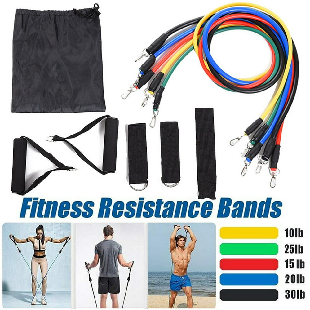 11PC Premium Resistance Bands Set, Workout Bands with Door Anchor ...