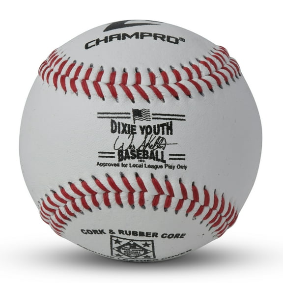 CHAMPRO Dixie League Baseball Category 3, Genuine Leather Cover, 12 Pack