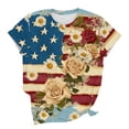 thumbnail image 5 of VKOYWKM 4th of July Shirts for Women American Flag Print Top Patriotic Independence Day Tee Short Sleeve Crew Neck Casual Summer USA Flag Graphic T Shirt, 5 of 5