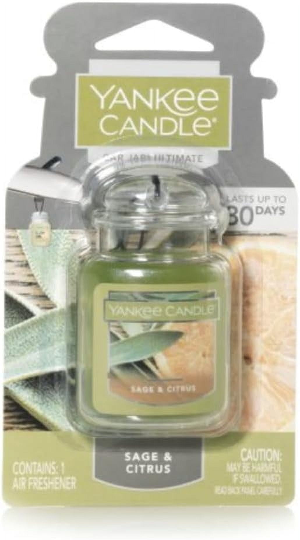 Yankee Candle Car Jar Ultimate Hanging Car Air Fresheners, Sage & Citrus, 0.96 oz (Pack of 4)