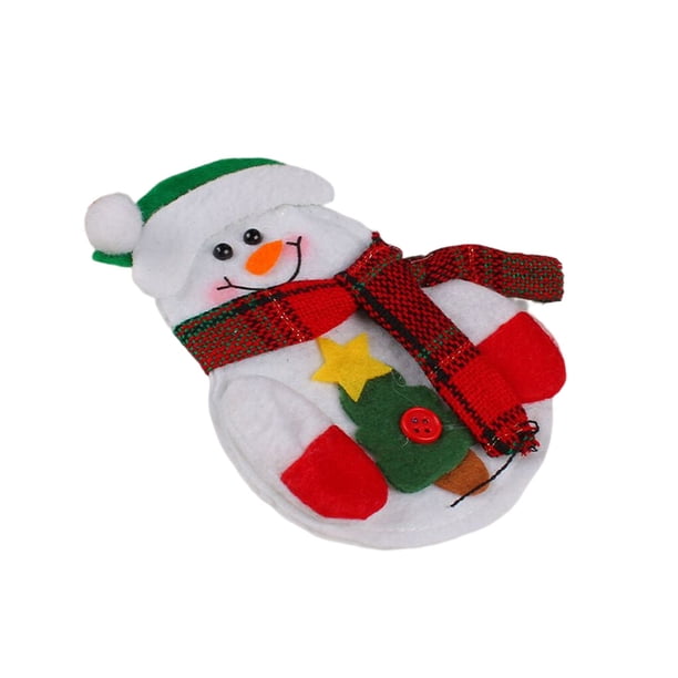 Yuarrent Soporte para cubiertos, bolsa para tenedor, suministros para vacaciones, mano de obra fina, vajilla multiusos, decoraciones, contenedor Kits de decoración para fiestas Muñeco de nieve