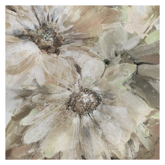 Masterpiece Art Gallery Precious Pink Daisies Soft Square by Studio Arts Canvas Art Print 35" x 35"