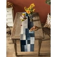 thumbnail image 5 of Boanket Vintage Oil Painting Table Runner - 70 Inch Long, Kitchen Dining Table Runner Dresser Scarves, Farmhhouse Blue Black Beige Ombre Farmhouse Decor for Coffee Tables Wedding Party Banquet, 5 of 8