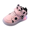 thumbnail image 3 of JUMESG Girls Shoes LED Shoes for Kids Light Up Shoes Boys Girls Fashion High Top LED Lights Sneakers Kids Glowing,Pink 3-3.5 Years, 3 of 8