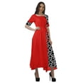 thumbnail image 3 of Moomaya Robe Midi à Manches Courtes en Viscose Imprimée pour Femmes, Taille à Cordon de Serrage, 3 of 4