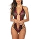 thumbnail image 4 of Mujeres Sexy Halter Body Ropa interior Cuello en V profundo Lencería de encaje floral, Rojo, XL Advancent XX000181-10, 4 of 7