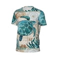 thumbnail image 6 of Wukai Watercolor Sea Turtle Print Men's Short-Sleeved Mesh T-Shirt,Quick-Dry Short Sleeve Workout T-Shirt-5X-Large, 6 of 8
