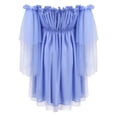 thumbnail image 4 of HJYCHN Off Shoulder Ruffle Mesh Ladies Fashion High Waist Loose Fit Casual Wedding Dress for Women Purple XXXXXL, 4 of 5