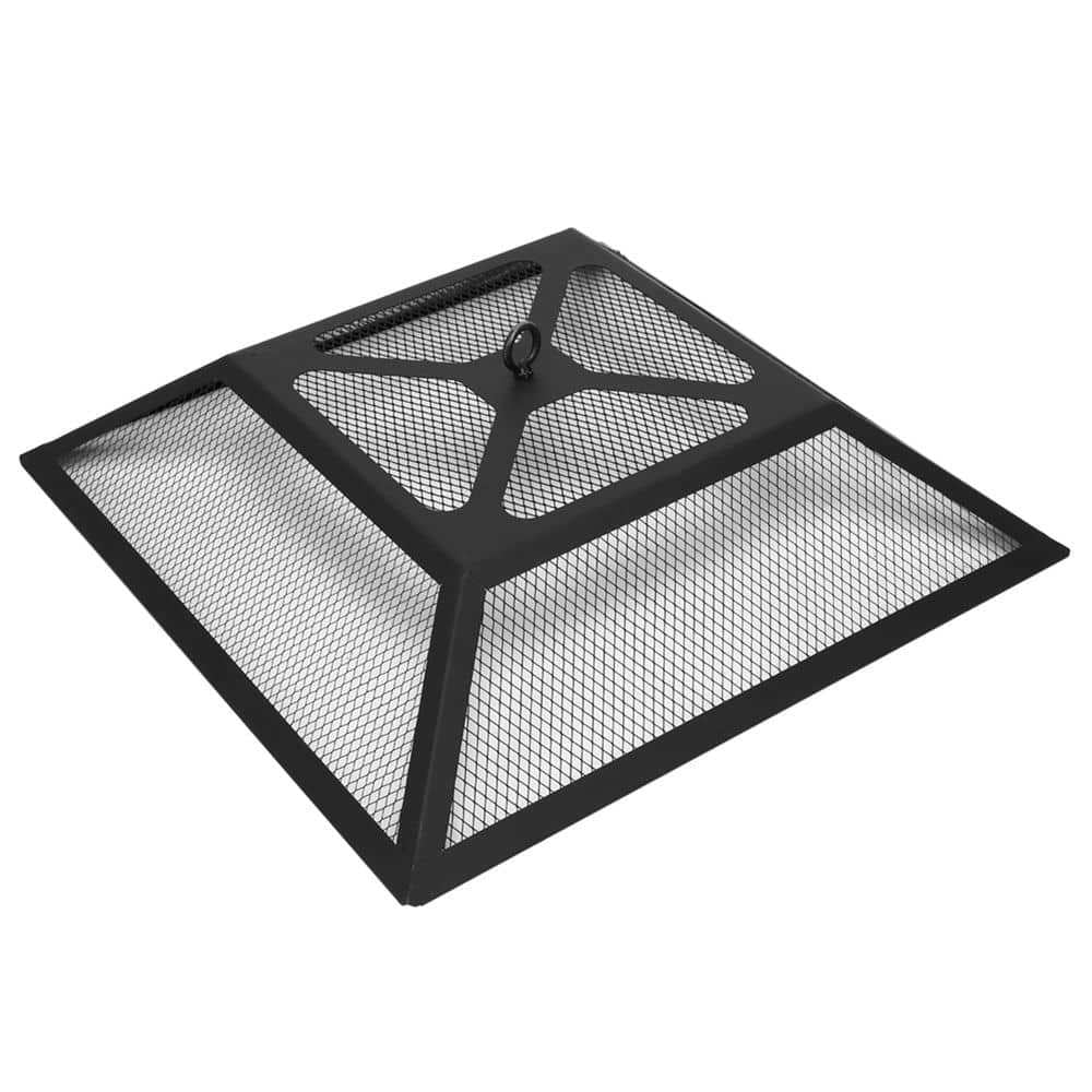 Spaco 21 inch Portable Courtyard Metal Fire Pit with Accessories, Wood Burning Fire Pit, BBQ Fire Pit for Outdoor, Black
