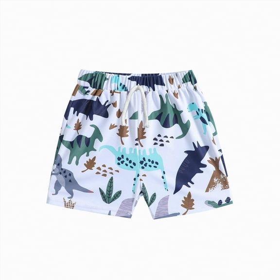 Gibobby Boy/Toddler Boy Swim Trunks with Liner Funny Printed Swim Shorts for KidsBoys Swim Trunks Rubble UPF50 Quick Dry Boys Swim Shorts(18-24 Months,White)