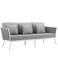thumbnail image 5 of Modway Stance 3-Piece Aluminum & Fabric Patio Sofa Set in White and Gray, 5 of 8