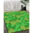 thumbnail image 3 of Ahgly Company Machine Washable Indoor Round Transitional Dark Lime Green Area Rugs, 4' Round, 3 of 7
