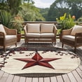 thumbnail image 5 of Texas Star Red 6ft Round Rugs, Farmhouse Berry Wooden Vintage Washable Non-Slip Area Rugs for Living Room Bedroom Kitchen, Soft Low Pile Dining Room Kicthen Circle Carpet, Indoor Floor Rug, 5 of 9