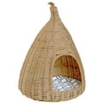 thumbnail image 2 of Natural Willow Pet Sleeping Bed, Cave, Basket For Dog or Cats with Cushion, 2 of 7