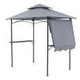 thumbnail image 5 of JOIVI 8' x 5' Outdoor Grill Gazebo with Vented Top, Double Tier BBQ Canopy Gazebo with Side Awning, Gray, 5 of 9