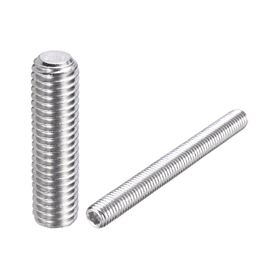 2 Pcs M8-1.25 x 80mm Grub Screws, 304 Stainless Steel Cup Point Allen Head Screws Internal Hex Socket Drive