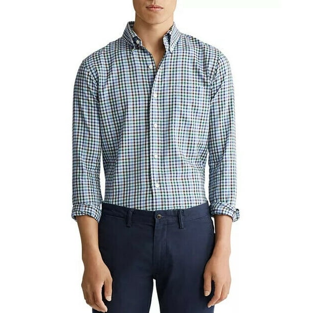 nood kraam deken Polo Ralph Lauren Men's Classic Fit Plaid Twill Shirt Green/Blue Size S -  Walmart.com
