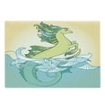 thumbnail image 1 of Animal Cutting Board, Abstract Japanese Hippocampus Fin in the Water Waves Art Pastel Colored Print, Decorative Tempered Glass Cutting and Serving Board, Large Size, Green Blue, by Ambesonne, 1 of 1
