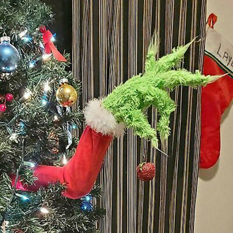 Jetting The Grinch Christmas Decorations Furry Green Arm Ornament Holder Tree Set Com - Christmas Elf Decorations Home Visit