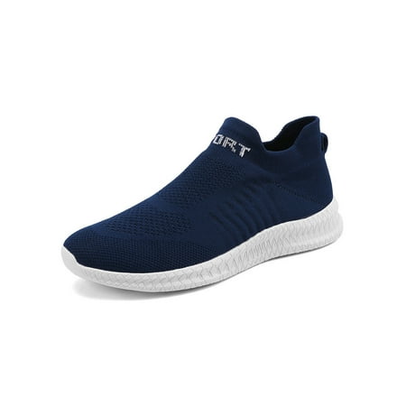 

Lacyhop Mens Sock Sneakers Fitness Workout Running Shoe Knit Upper Walking Shoes Outdoor Comfortable Flats Non-Slip Sport Sneaker Blue 10