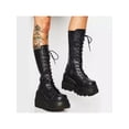 thumbnail image 3 of Frontwalk Ladies Winter Shoes Zipper Goth Punk Boots Wedges Platform Boot Work Gothic Women Chunky Zipper and Lace-up 9, 3 of 3