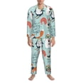 thumbnail image 3 of Naloa Christmas Winter Animals Men’s Pajamas Set - Long Sleeve Button Down Sleep Shirt and Pajama Bottoms Sleepwear Set-, 3 of 7