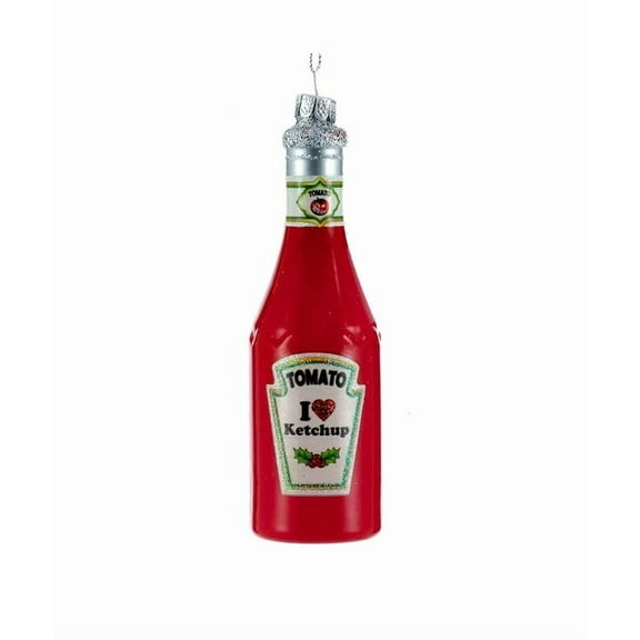 Kurt Adler Glass Ketchup Bottle Christmas Ornament – Fun & Whimsical Holiday Décor
