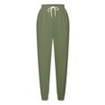 thumbnail image 4 of CLOISE Baggy Sweatpants for Women Baggy Jogger Sweatpants Cozy Pull on Tall Elastic Bottom Trousers Army Green Oversized Elastic Waist Drawstring Solid Sweatpants with Pockets Winter Sweatpants, 4 of 5