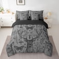 thumbnail image 2 of Homewish Gothic Skull 7-Piece Twin Bedding Sets,Cute Deer Fox Bedding Comforter Set,Gray Black Sheet Sets For Adults,Super Cozy Room Decor Reversible, 2 of 8