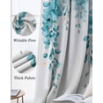 thumbnail image 3 of Chic Green Eucalyptus Blackout Curtains for Bedroom Living Room Darkening Curtains 90 Inch Summer Leaves Pastoral Plants Black Out Window Curtain Privacy Window Treatment Grommet Drapes 52"x90"x2, 3 of 9