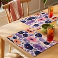 thumbnail image 4 of Spring Floral Placemats Set of 6 Abstract Art Pink Purple Flowers Farmhouse Place Mats Indoor Wipeable Table Mats Washable Cloth Dining Table Placemats for Kitchen Holiday Party Home Decor 13x19 Inch, 4 of 9