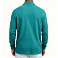 thumbnail image 7 of Bbyeadc Men's Long Sleeve Polo Shirt Loose Fit Casual Classic Comfortable Soft Lightweight Relaxed Everyday for Daily Wear,Turquoise(L), 7 of 7