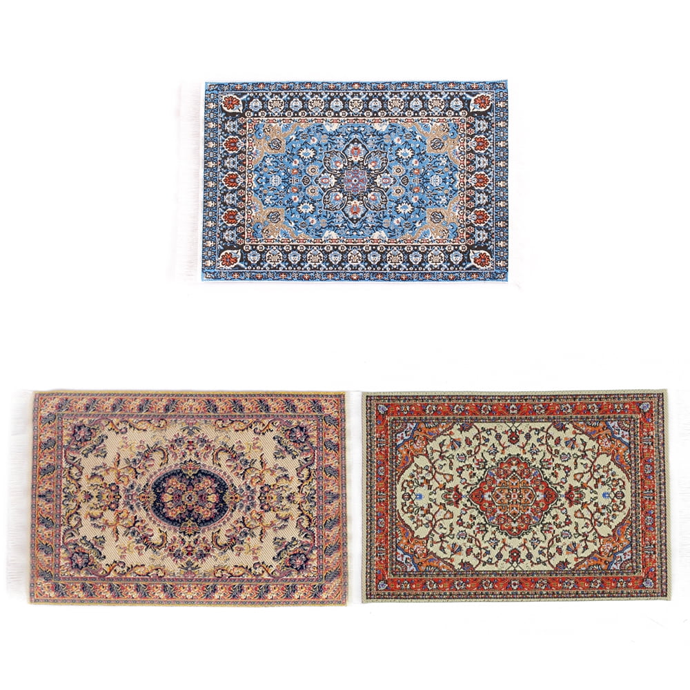 Small Mini Toy Miniature 1//12 Scale Turkish Woven Carpet Blanket Rug Dollhouse Accessories Toy-starry Night Dolls House Accessories