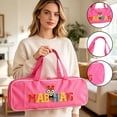 thumbnail image 6 of Tdxkok Portable Mahjong Tile Storage Bag Zipper Carrying Case Cute Letter Design for Travel Party Game Storage B, 6 of 6