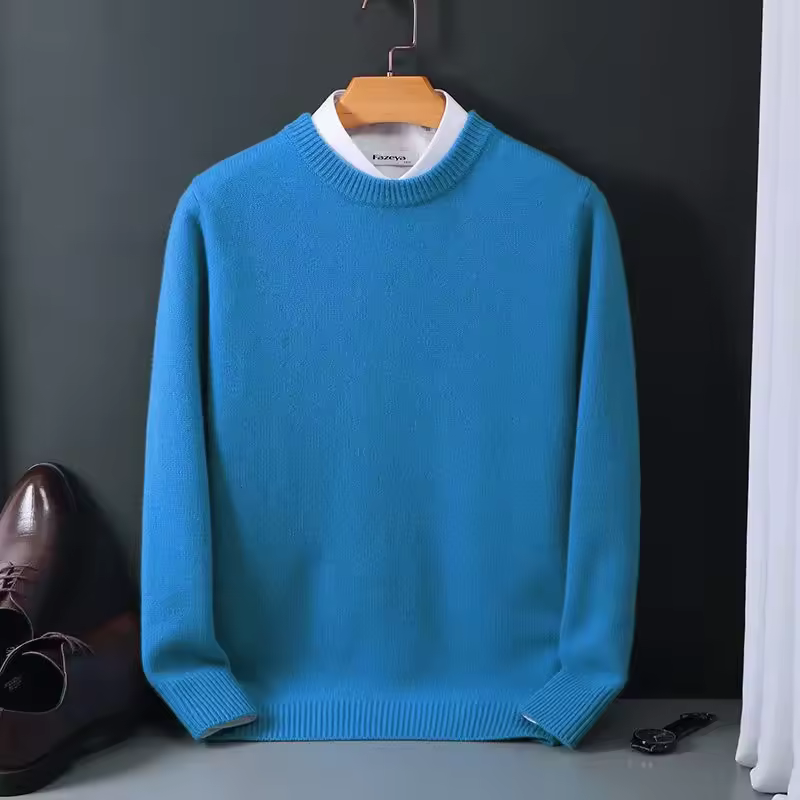 thumbnail image 1 of Chandail pour Hommes Col Rond Tricoté Chandail Doux Chaud en Laine à Manches Longues Mode, 1 of 5