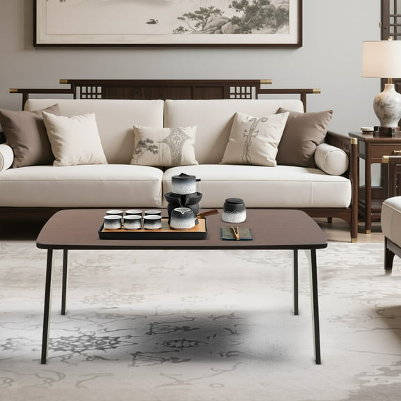 Folding Floor Table, Foldable Low Coffee Table, Portable Coffee Table for Sittin Home Office, Patio, Studio, Camping