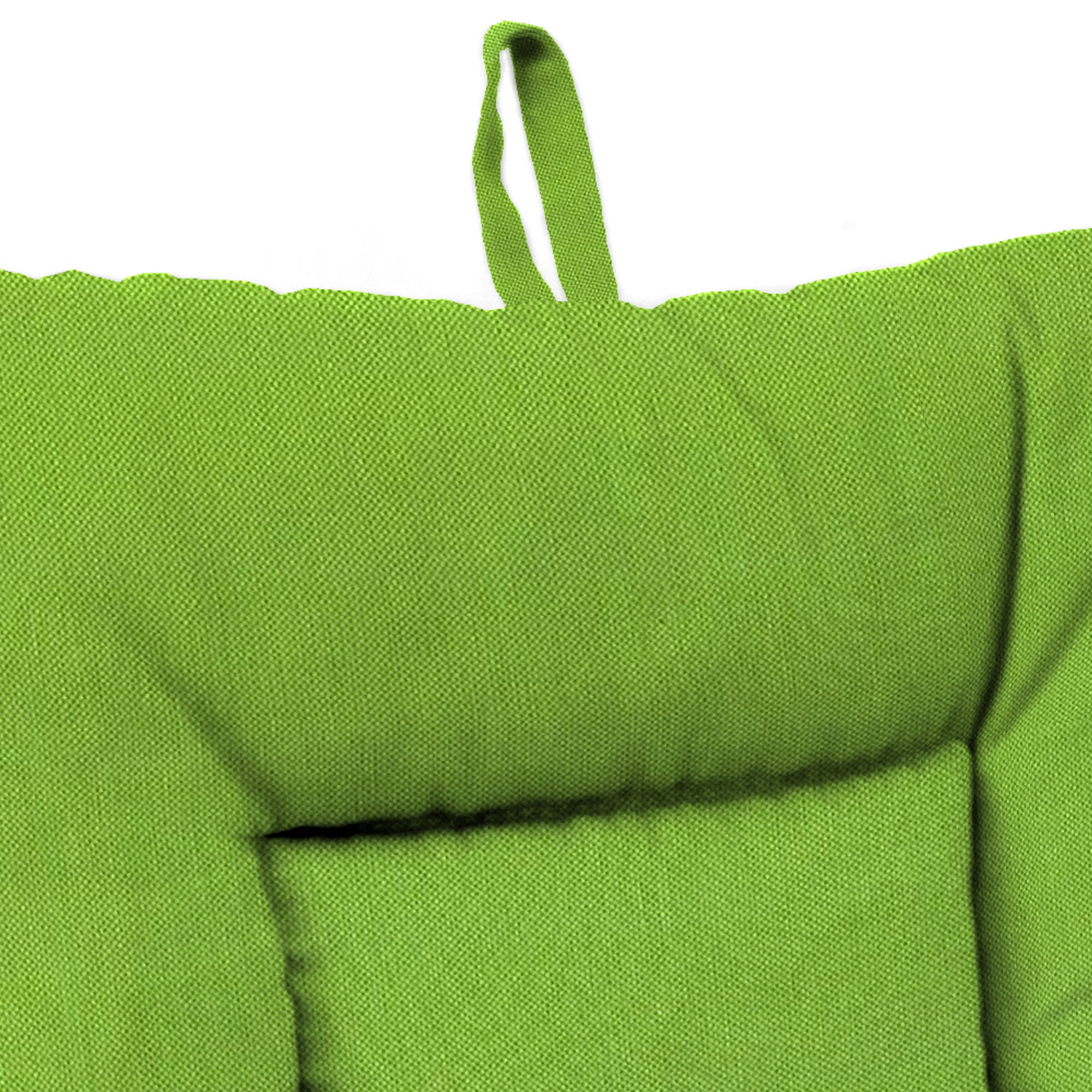 Jordan Manufacturing 38" x 21" Veranda Citrus Green Solid Rectangular Outdoor Wrought Iron Chair Cushion with Ties and Hanger Loop