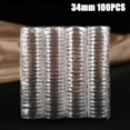 thumbnail image 1 of 100Pcs 34mm Coin Cases Capsules Holder Applied Clear Plastic Round Storage Boxes, 1 of 6