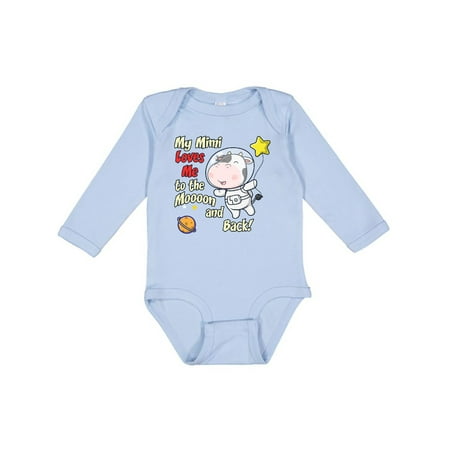 

Inktastic My Mimi Loves Me Cow Astronaut Boys or Girls Long Sleeve Baby Bodysuit
